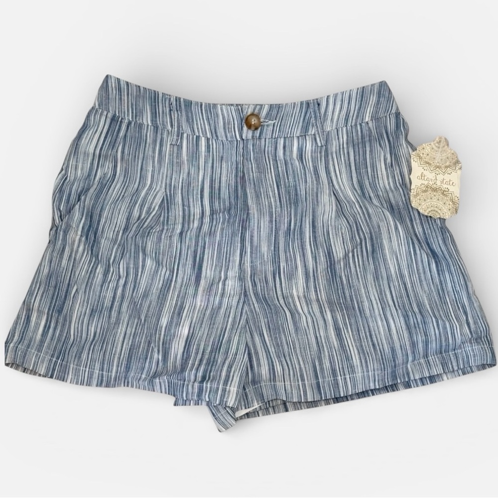 ALTAR’D STATE Blue Striped Space Dye Lightweight Shorts Women's Size Large